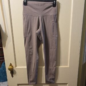 High-Waisted COLORFULKOALA Taupe 7/8 Leggings, SZ M